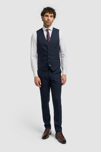 Gilet en tweed bleu marine pour homme Caridi