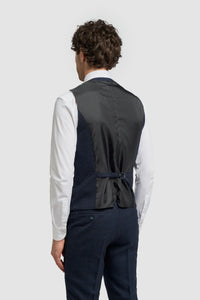 Gilet en tweed bleu marine pour homme Caridi