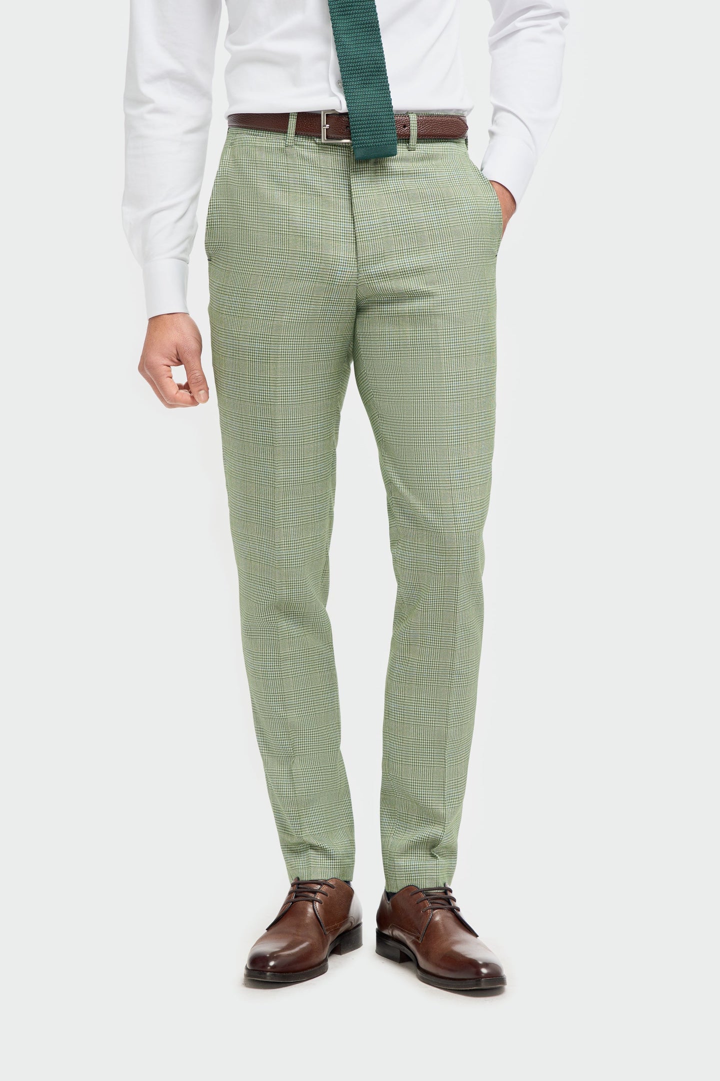 Pantalon à carreaux vert sauge Caridi pour homme