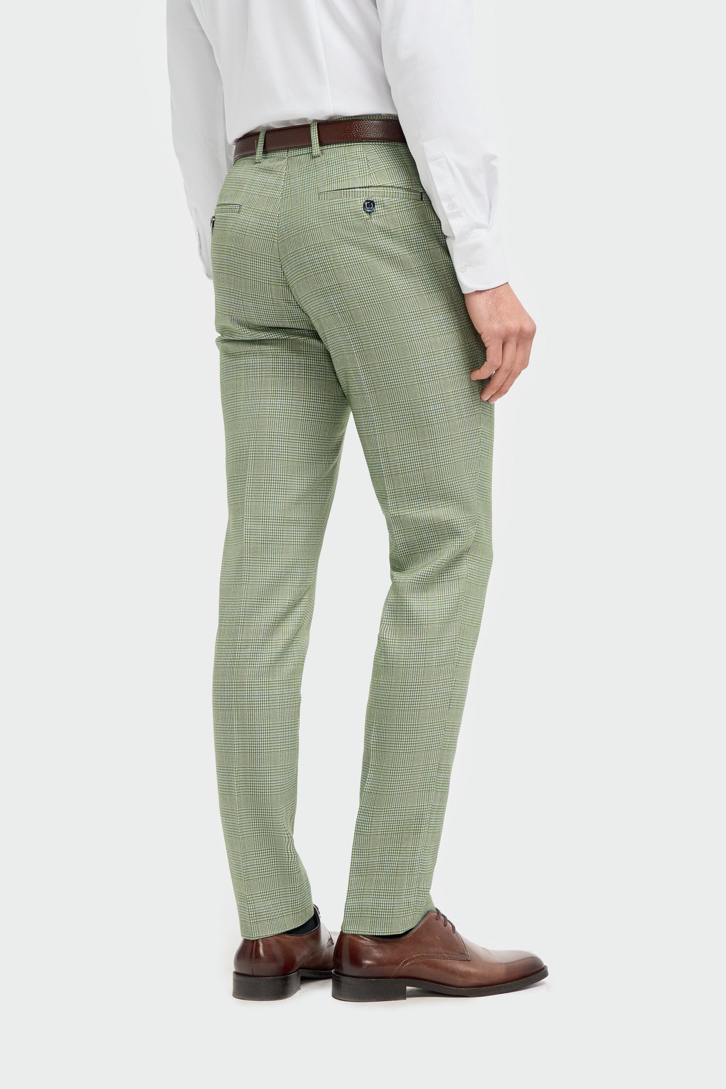 Pantalon à carreaux vert sauge Caridi pour homme