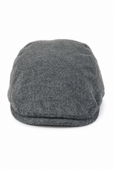 Casquette plate homme style gavroche, 8 panneaux, style grand-père, en tweed gris à chevrons, vintage