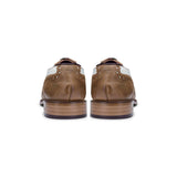 Mens Real Leather Vintage Shoes Brogues 1920s Suede Tweed Laced Shoes Smart Formal