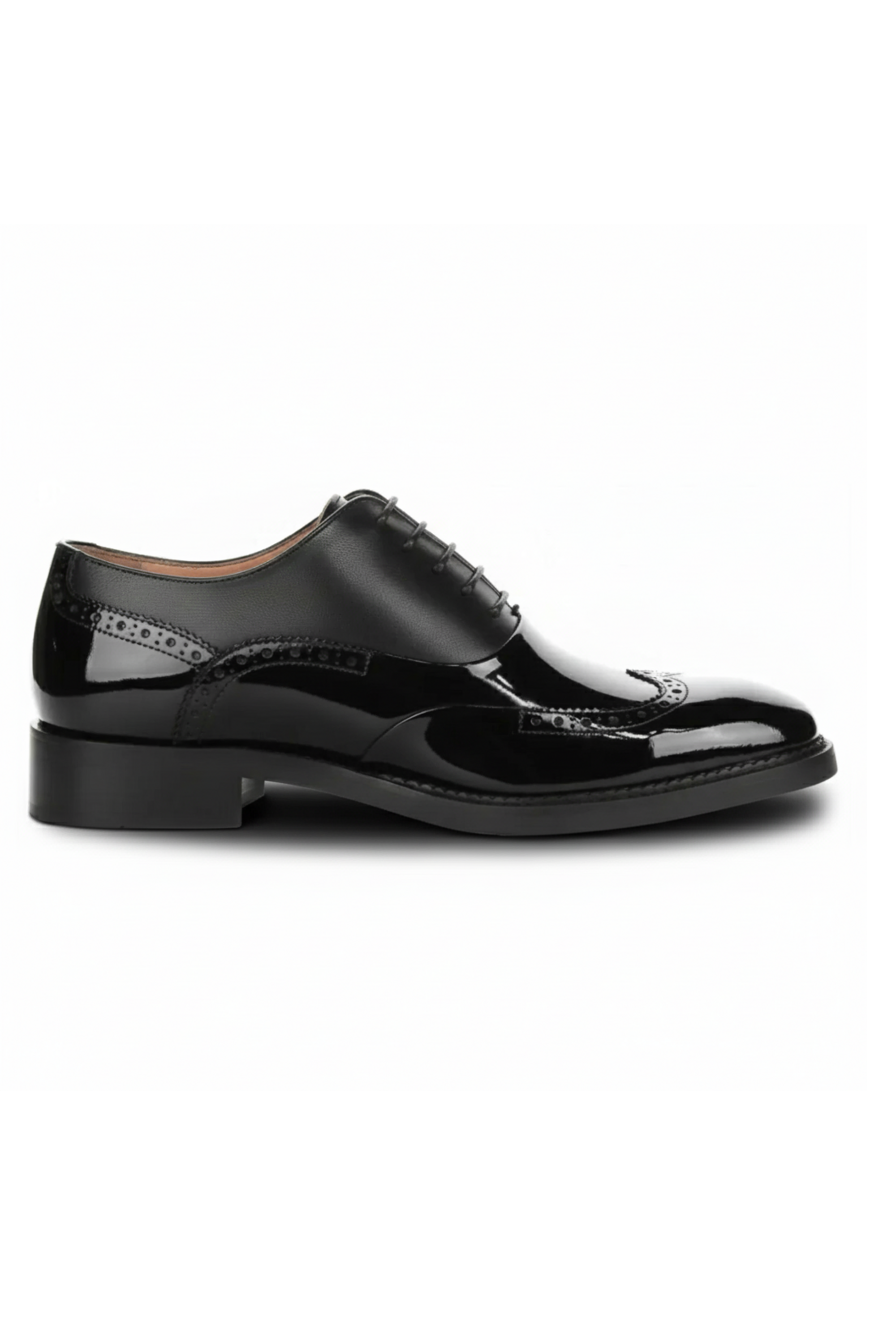 Harry - Chaussures brogues pour hommes en cuir verni noir