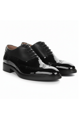Harry - Chaussures brogues pour hommes en cuir verni noir