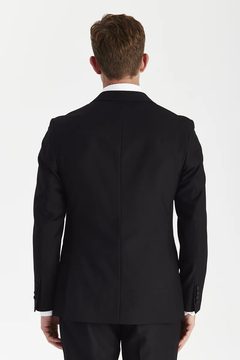 Harry - Costume de smoking noir deux pièces croisé pour homme
