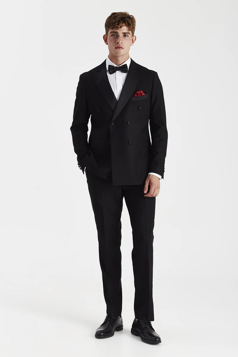 Harry - Costume de smoking noir deux pièces croisé pour homme