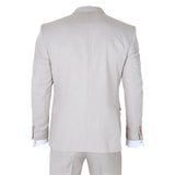 Costume trois pièces crème uni classique pour homme