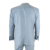 IM32 - Costume trois pièces bleu turquoise uni pour homme