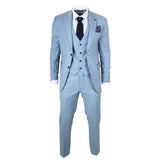 IM32 - Costume trois pièces bleu turquoise uni pour homme