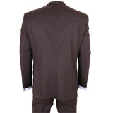 IM32 - Costume trois pièces marron foncé uni pour homme