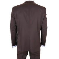 IM32 - Costume trois pièces marron foncé uni pour homme