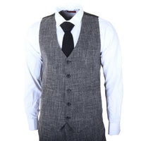 IM33 - Costume trois pièces noir pour homme, coupe ajustée