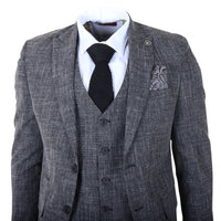 IM33 - Costume trois pièces noir pour homme, coupe ajustée