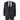 IM45 - Costume trois pièces noir à fines rayures pour homme, style mafieux