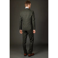 Joshua Men's 3-Piece Green Tweed Slim Fit Suit