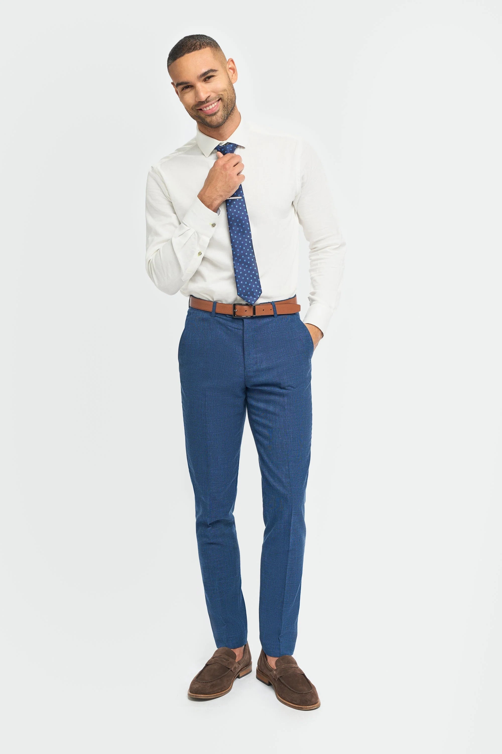 Miami - Pantalon bleu à motif quadrillé pour homme