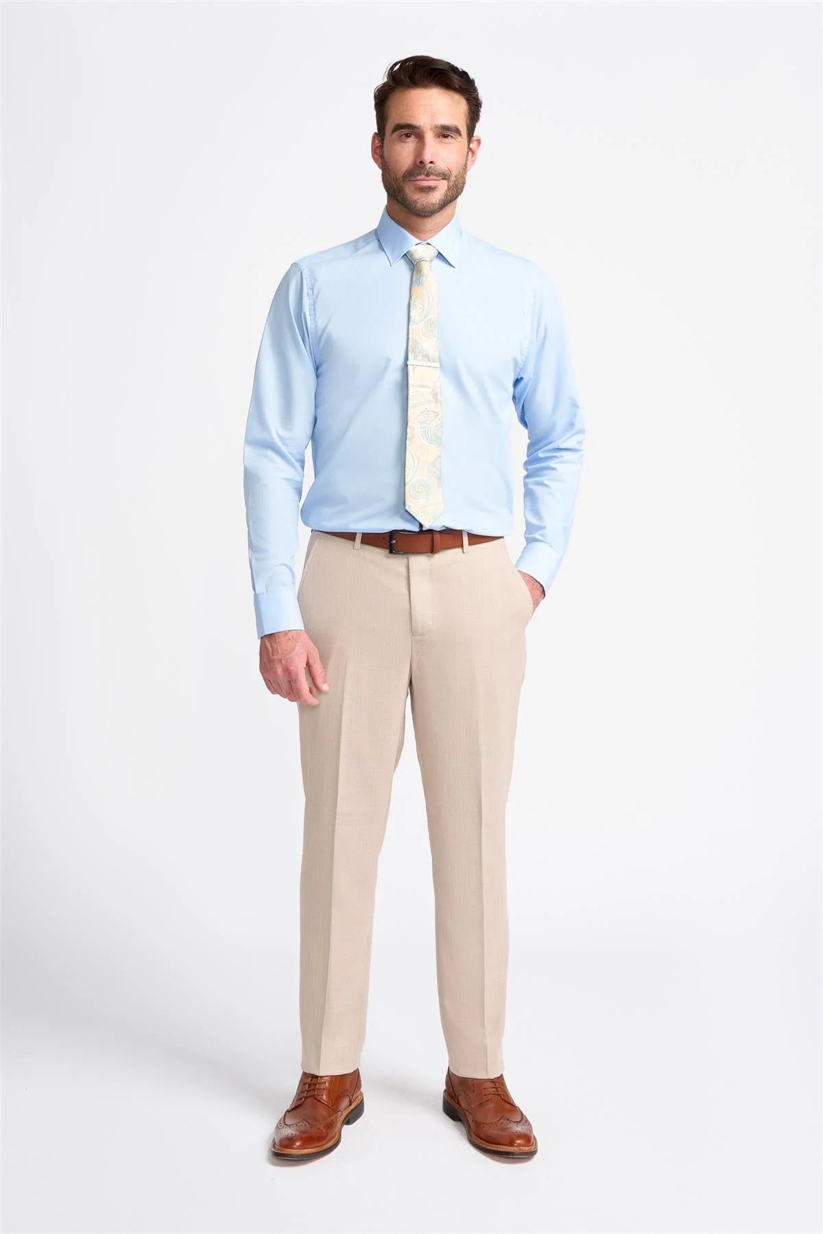 Miami - Pantalon de mariage beige pour homme
