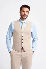 Miami - Gilet de mariage beige pour homme