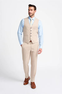 Miami - Gilet de mariage beige pour homme