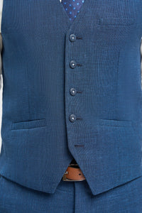 Miami - Gilet de mariage bleu pour homme