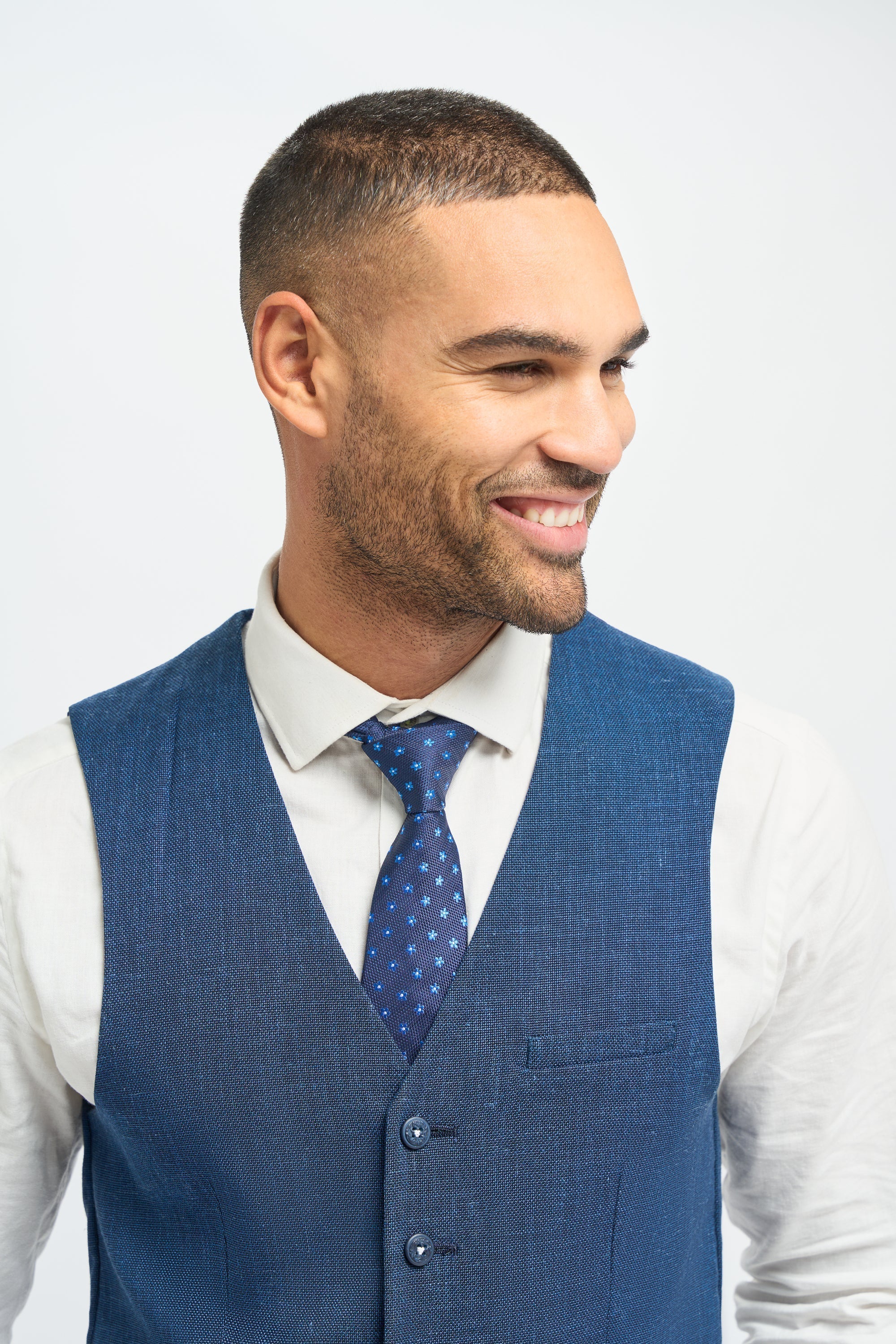 Miami - Gilet de mariage bleu pour homme