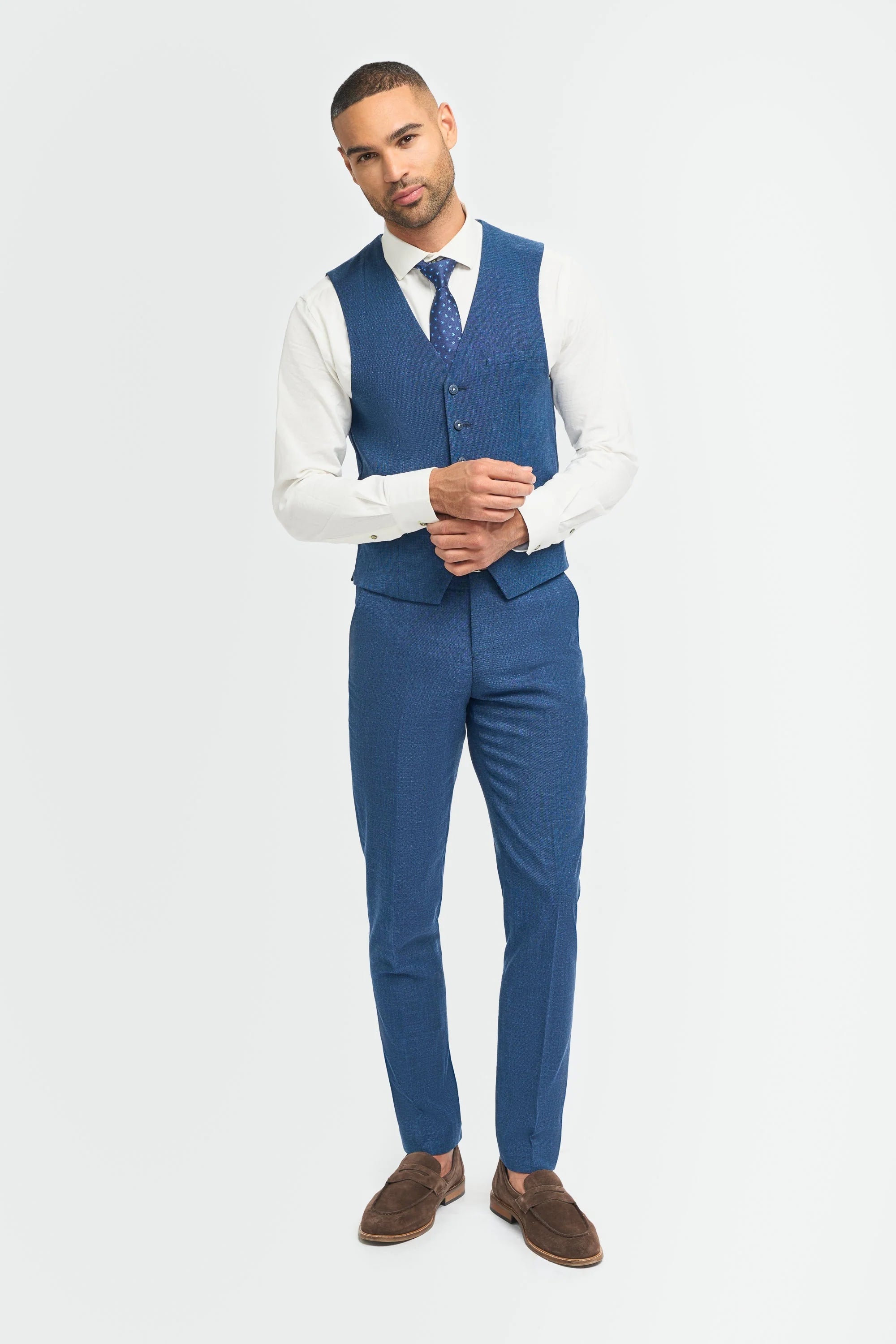 Miami - Gilet de mariage bleu pour homme