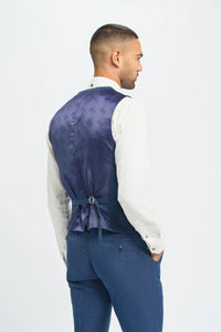 Miami - Gilet de mariage bleu pour homme