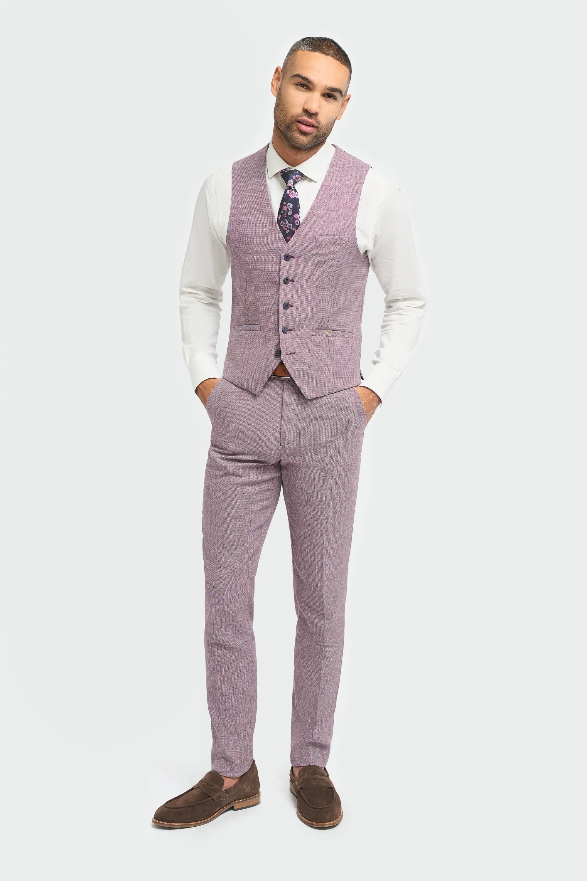 Miami - Gilet d'été rose slim fit pour homme