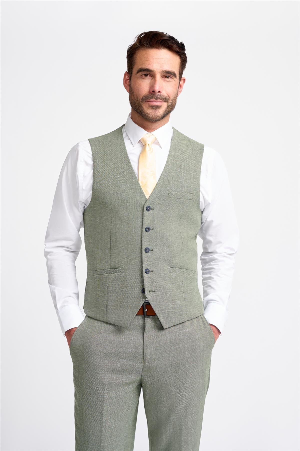 Miami - Gilet d'été vert sauge pour homme