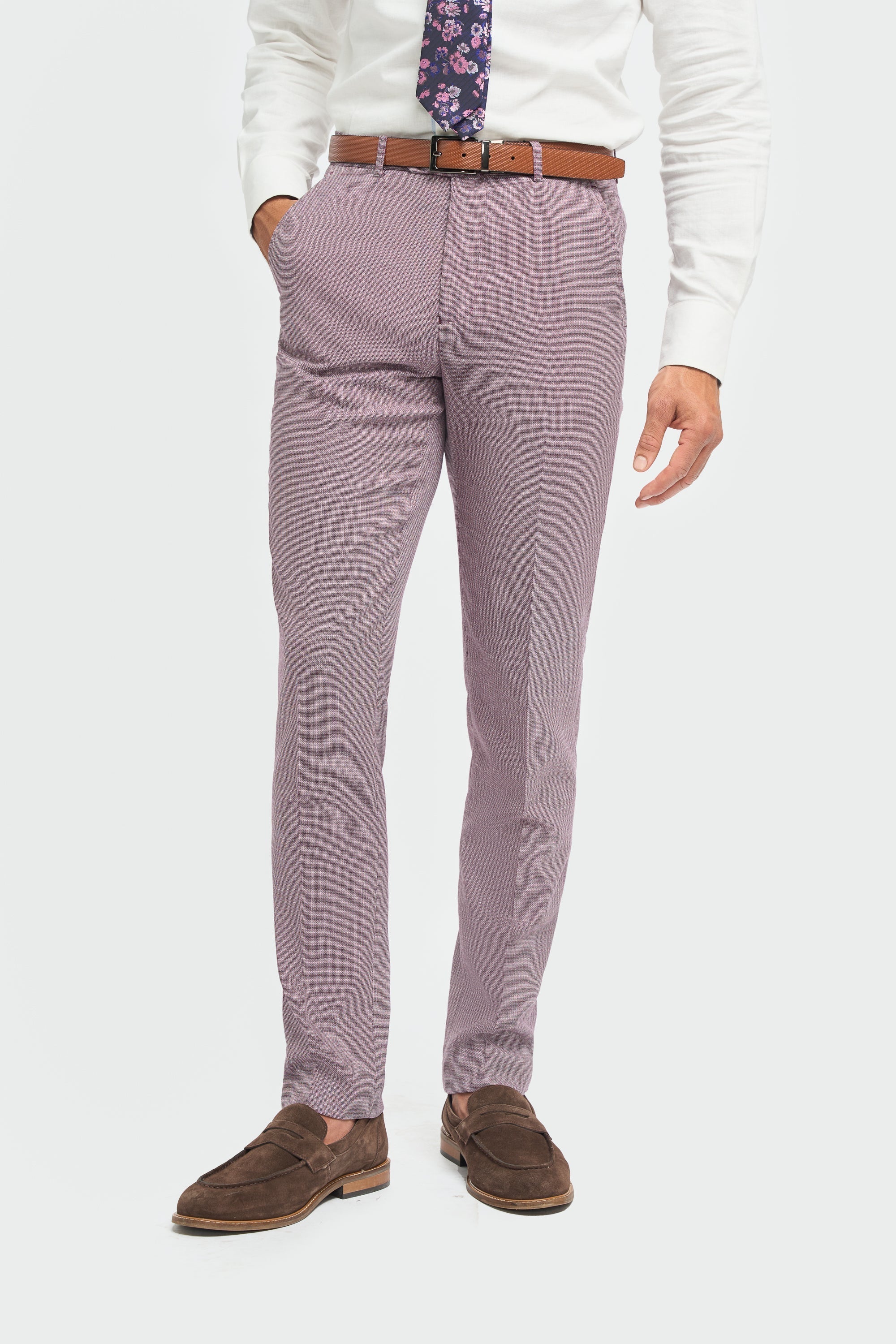 Miami - Pantalon d'été rose à motif quadrillé pour homme