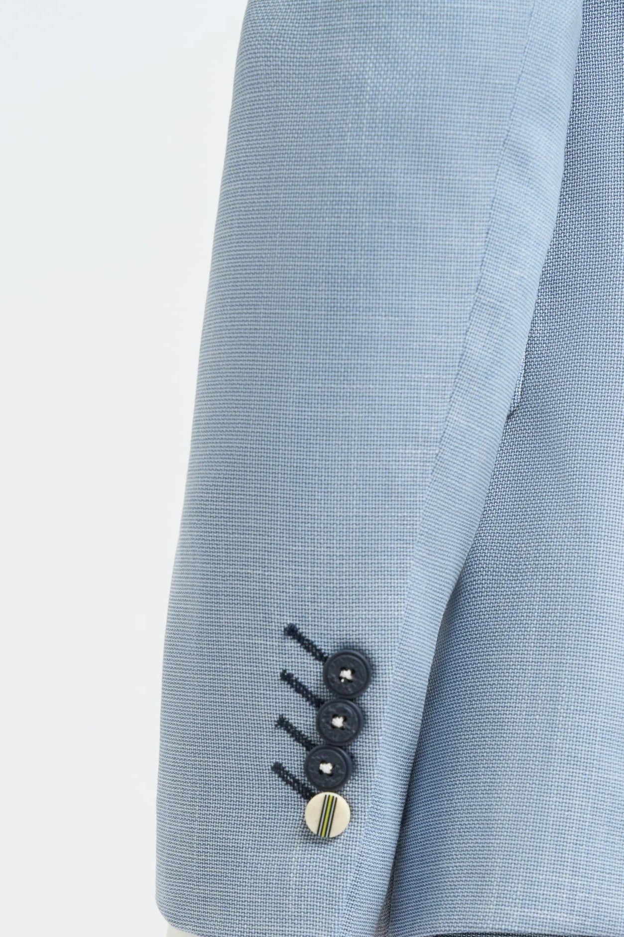 Costume de mariage d'été bleu ciel en lin pour homme avec pantalon bleu marine