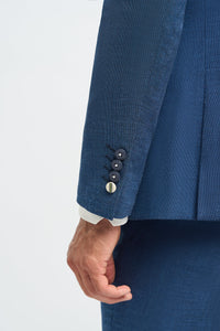 Costume d'été bleu en lin pour homme