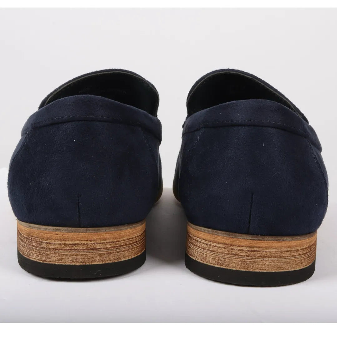 Men's Slip On Navy Lightweight Suede Loafers