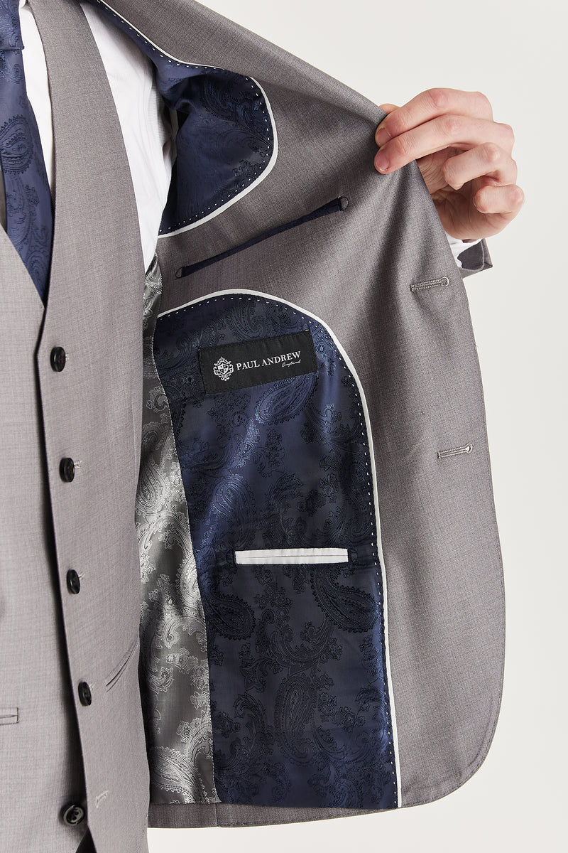 Blazer gris Edward pour homme, coupe ajustée