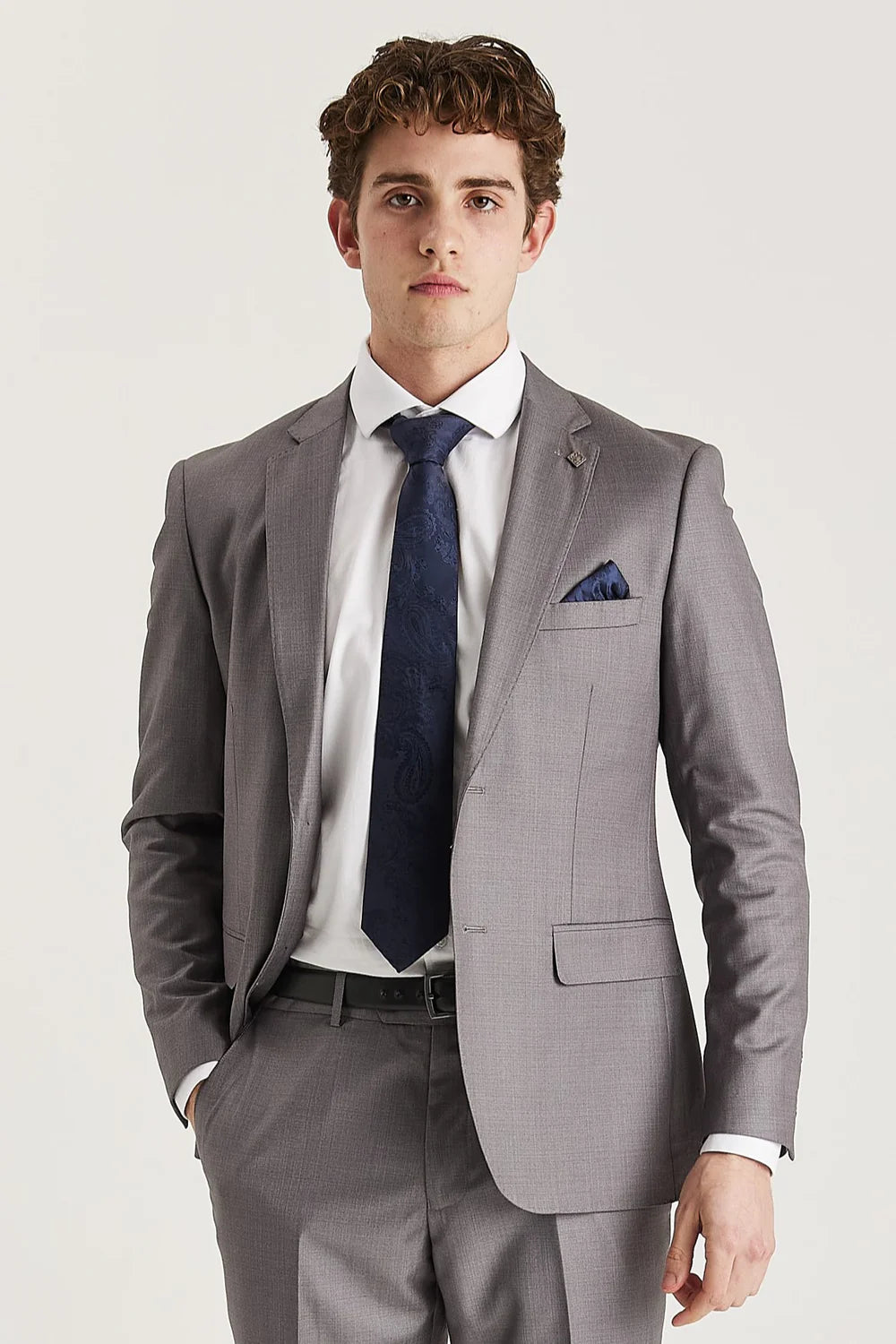 Blazer gris Edward pour homme, coupe ajustée