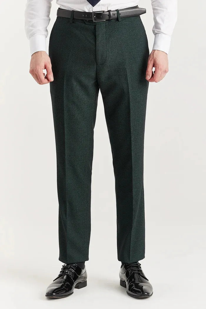 Pantalon à carreaux verts pour homme Regent