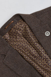 Costume trois pièces marron pour homme avec gilet croisé