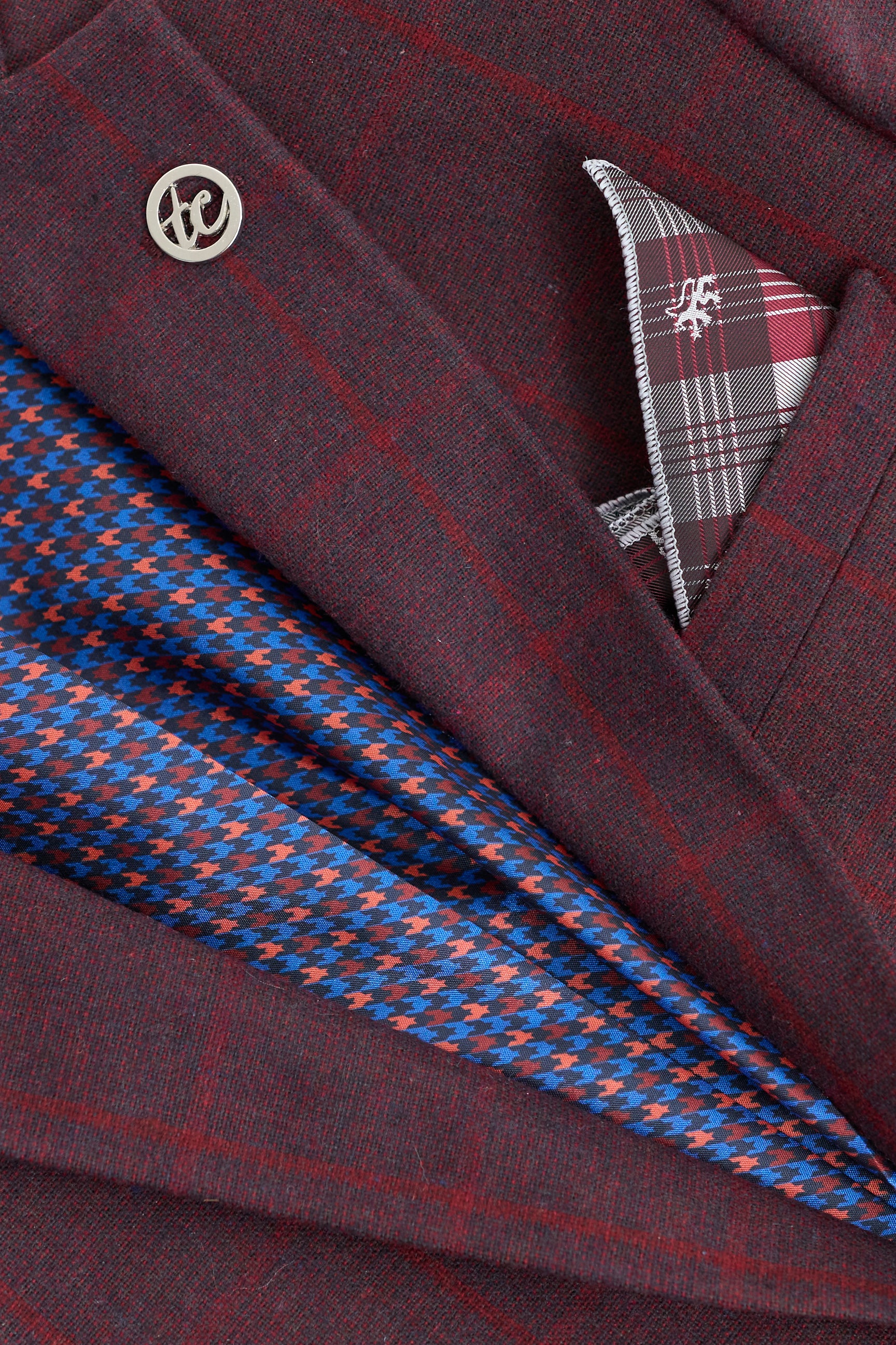 Costume trois pièces pour homme en tweed de laine à carreaux prune, style Gatsby des années 1920