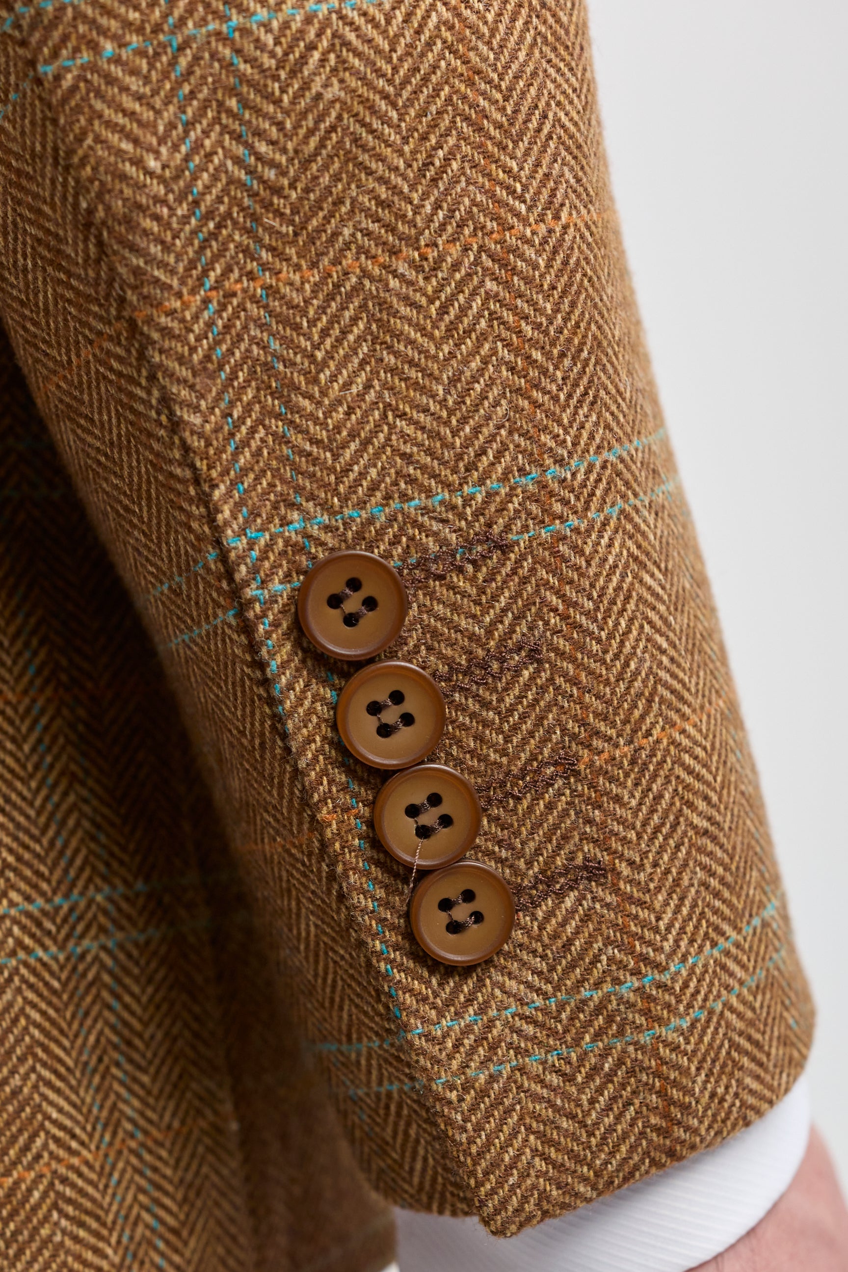 Costume trois pièces pour homme en tweed de laine à chevrons, beige, marron et bleu, style Gatsby des années 1920
