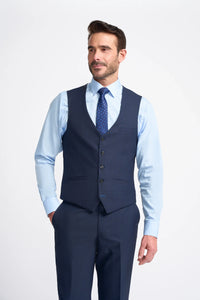 Costume bleu marine pour homme, coupe ajustée