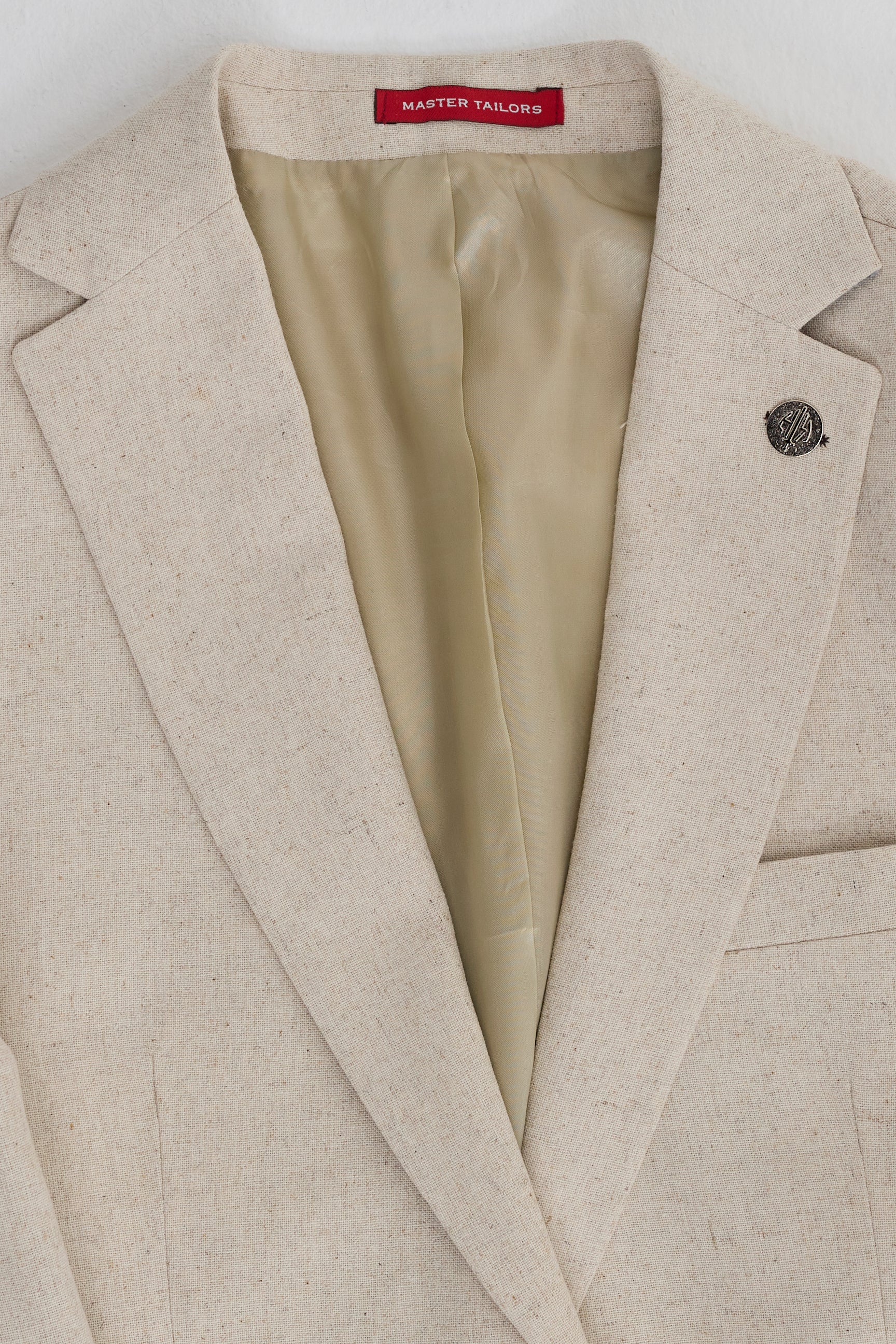 Costume de mariage d'été 3 pièces en lin beige pour homme TP-21