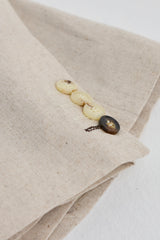 Costume de mariage d'été 3 pièces en lin beige pour homme TP-21