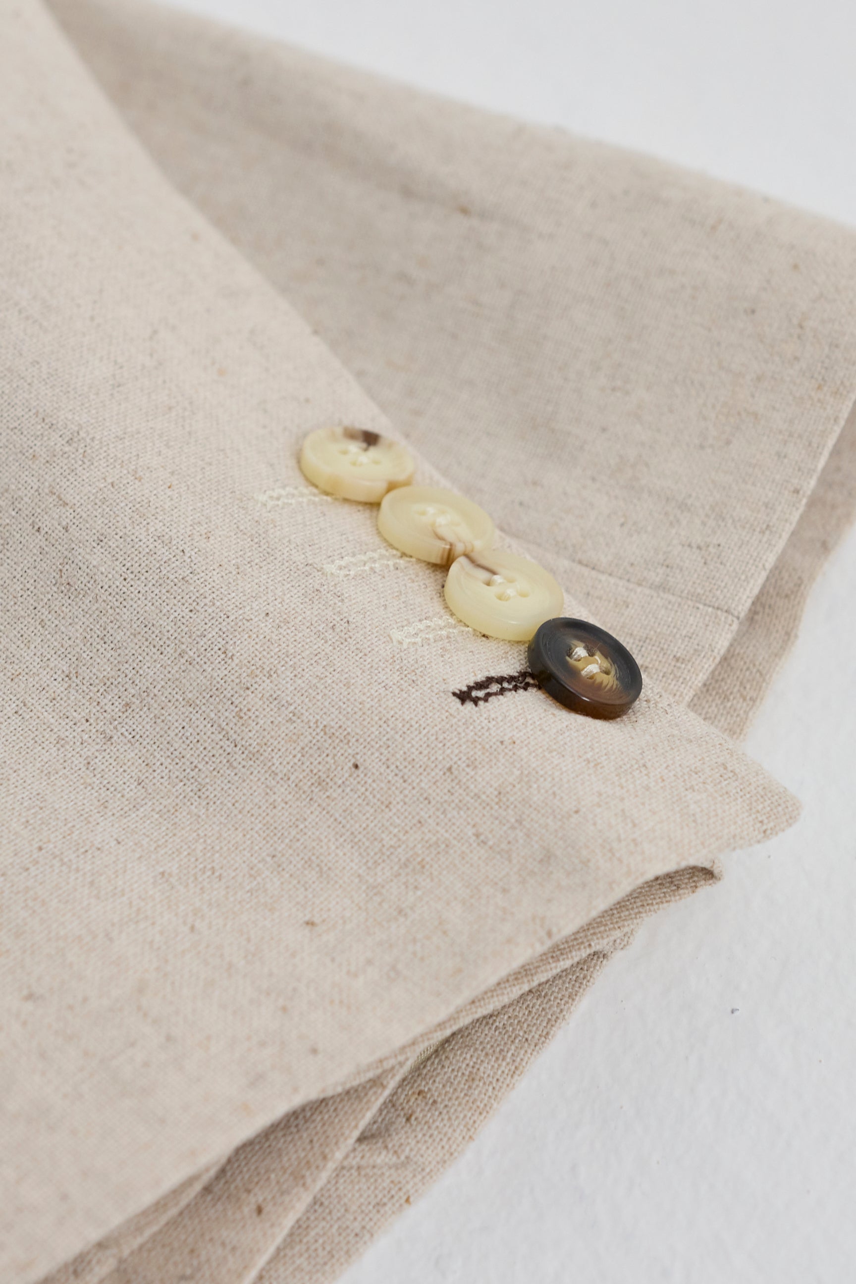 Costume de mariage d'été 3 pièces en lin beige pour homme TP-21