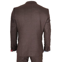 TP-50 - Costume trois pièces marron à carreaux Prince de Galles pour homme