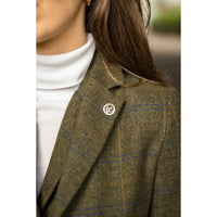 TPSTZ71 - Blazer en tweed vert olive pour femme