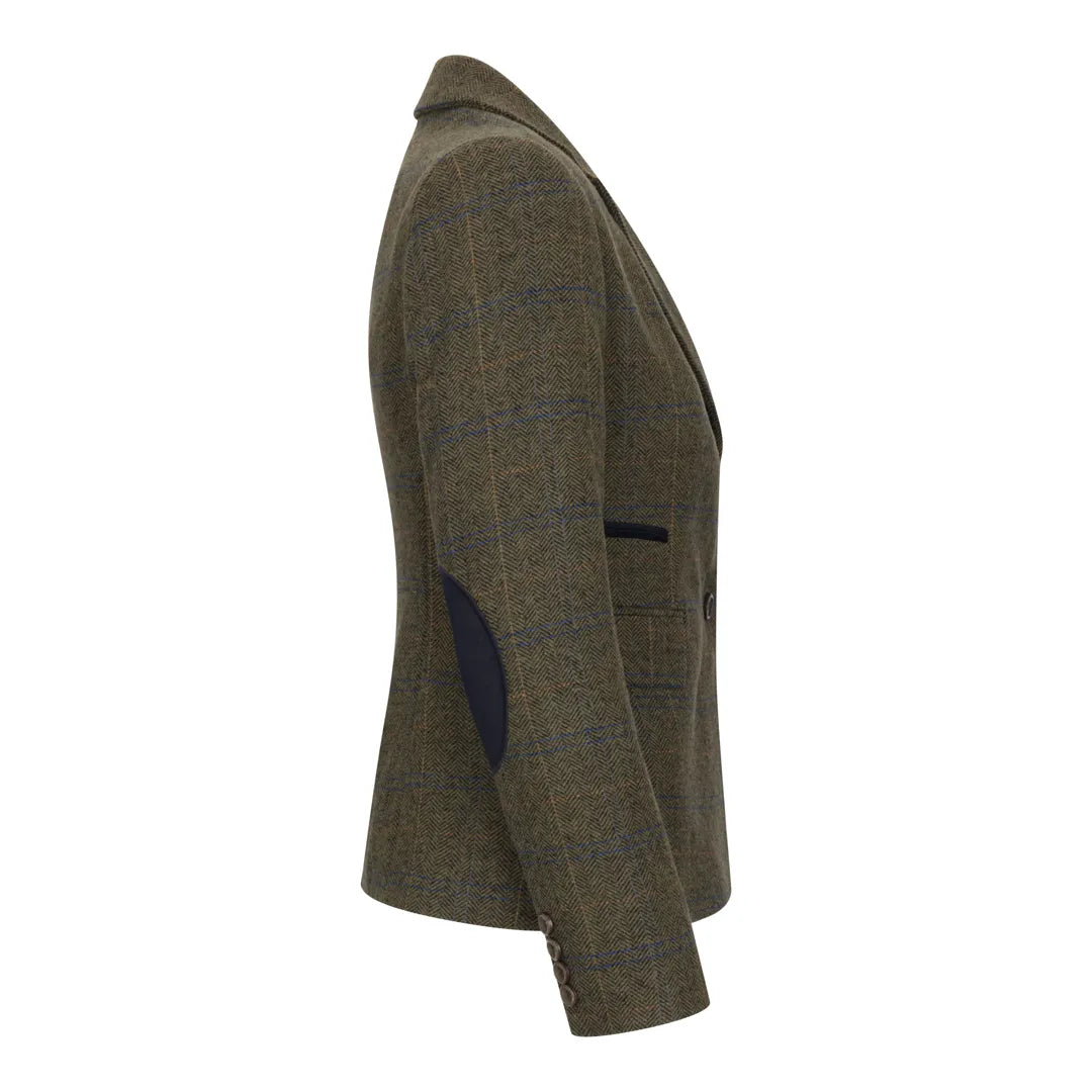 TPSTZ71 - Blazer en tweed vert olive pour femme