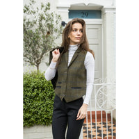 TPSTZ71 - Gilet en tweed vert olive pour femme