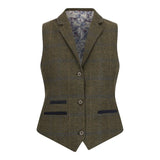 TPSTZ71 - Gilet en tweed vert olive pour femme