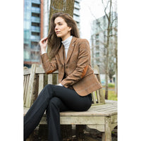 TPSTZ73 - Blazer en tweed marron chêne pour femme