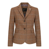 TPSTZ73 - Blazer en tweed marron chêne pour femme